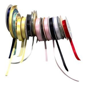 Assorted Ribbon Spool Set Of 15 Mixed Colors Textures For Crafting Gift Wrapping